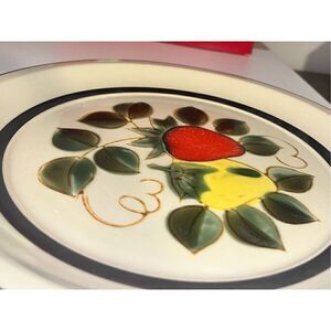Japan 11" plate strawberry hand decorated stoneware Sears